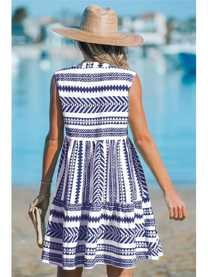 Katrina - Summer Geometric Print Dress