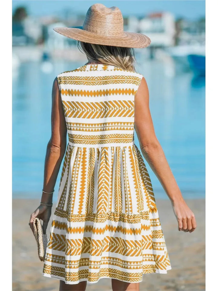 Katrina - Summer Geometric Print Dress