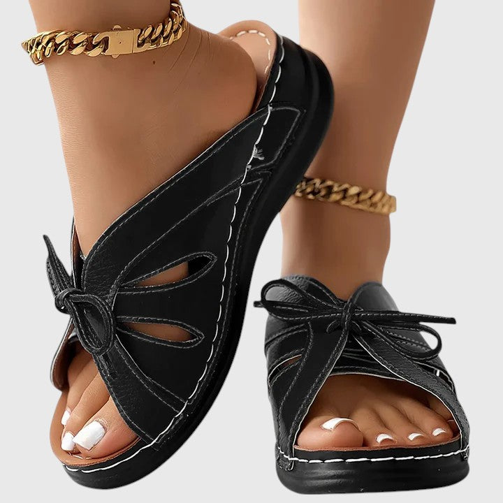 Darcy - Elegant Ribbon Slip-On Sandals