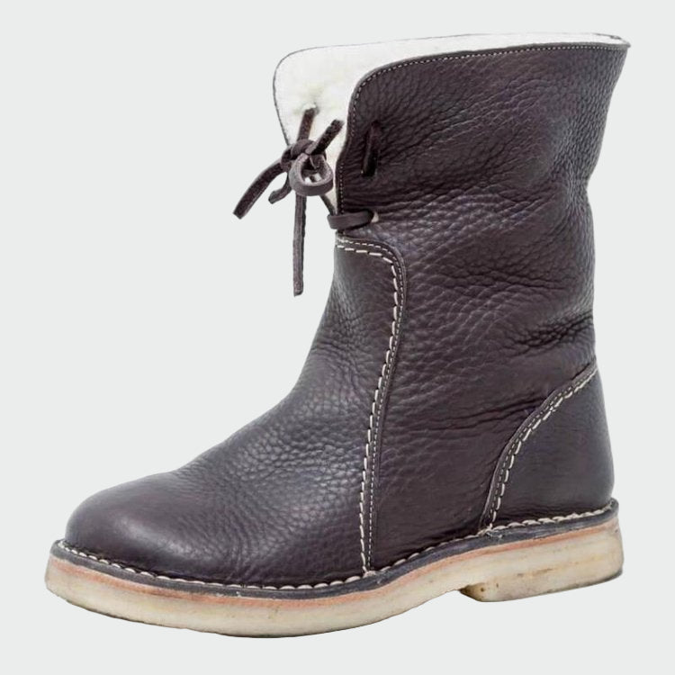 Men's Waterproof Leather Boots Featuring Cozy Wool Lining