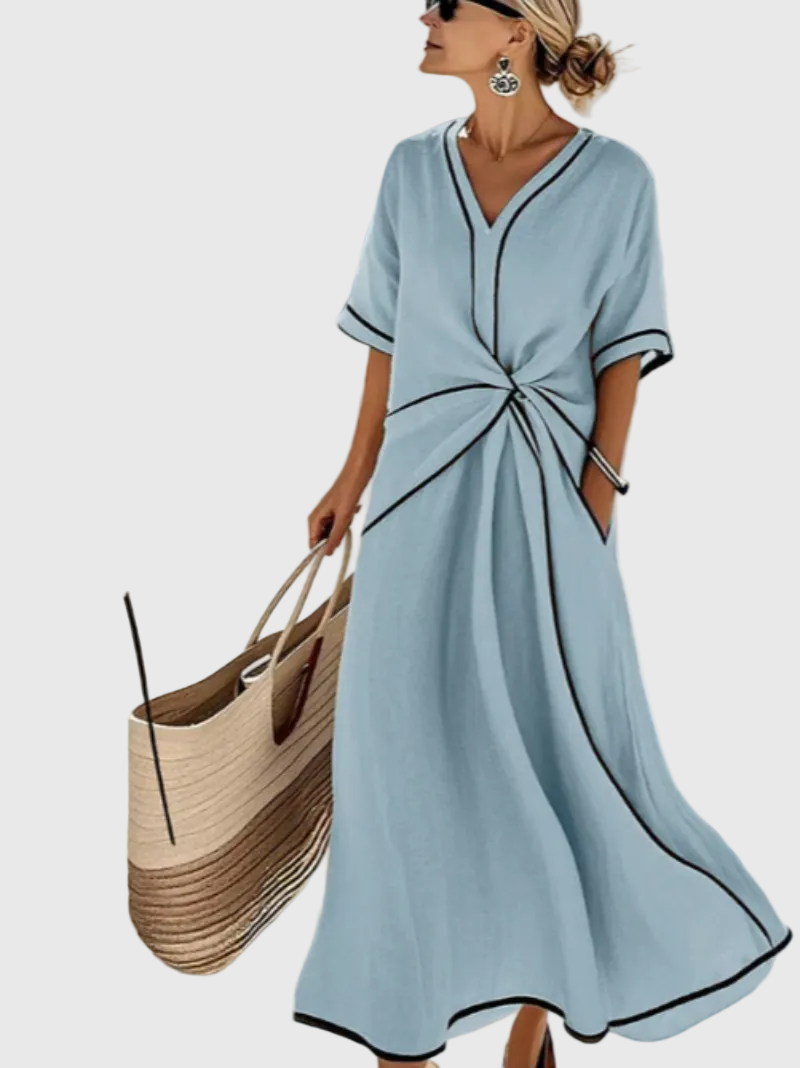 Helena | Elegant Draped Side Maxi Dress