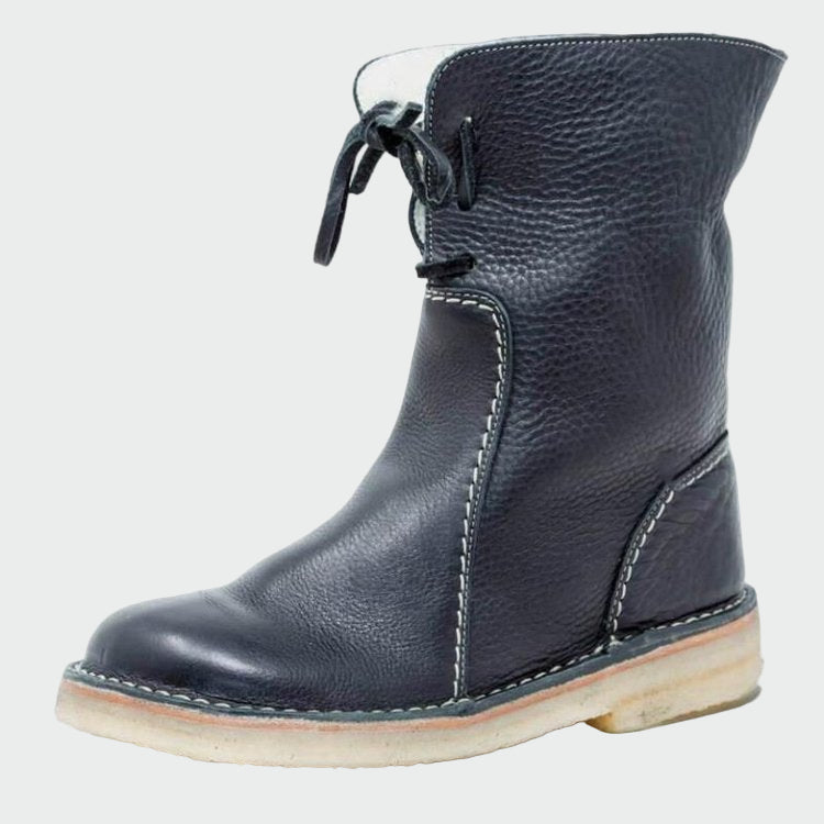 Men's Waterproof Leather Boots Featuring Cozy Wool Lining