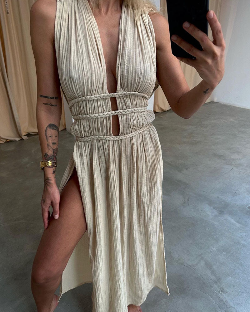 Zolla - Textured Cut-Out Dress