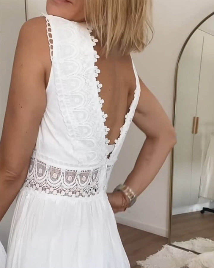 Circe - V-Neck Lace Camisole Dress
