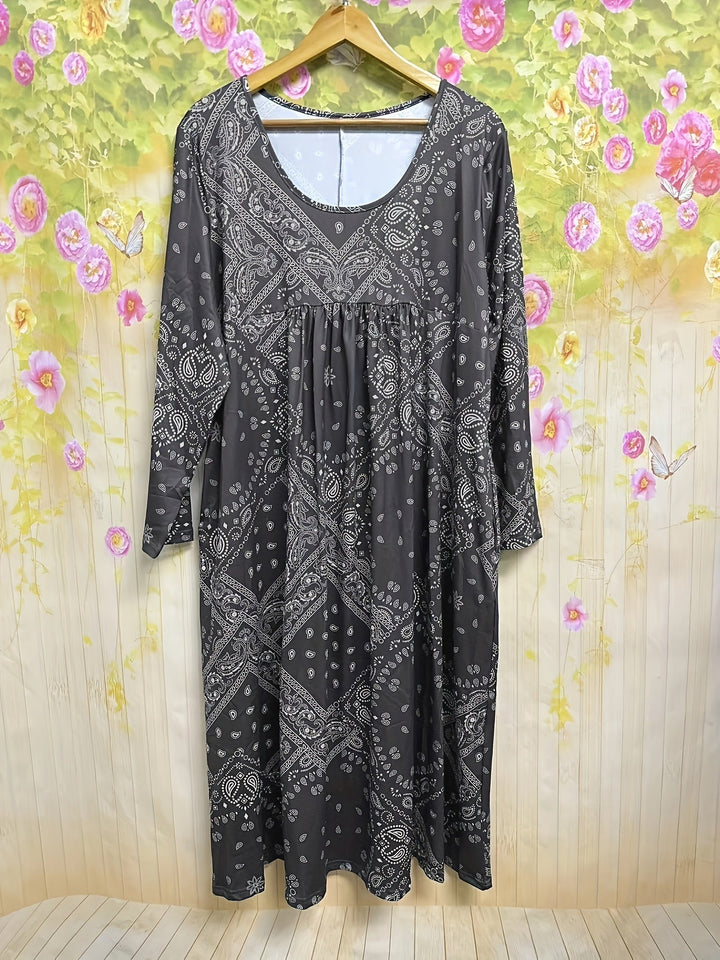 ELOWEN | Relaxed Long Sleeve Midi Dress