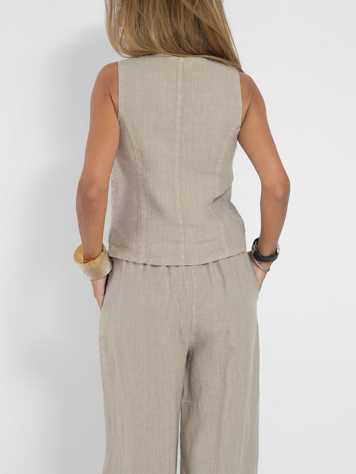 Aira - Button-Up Vest & Wide-Leg Trousers