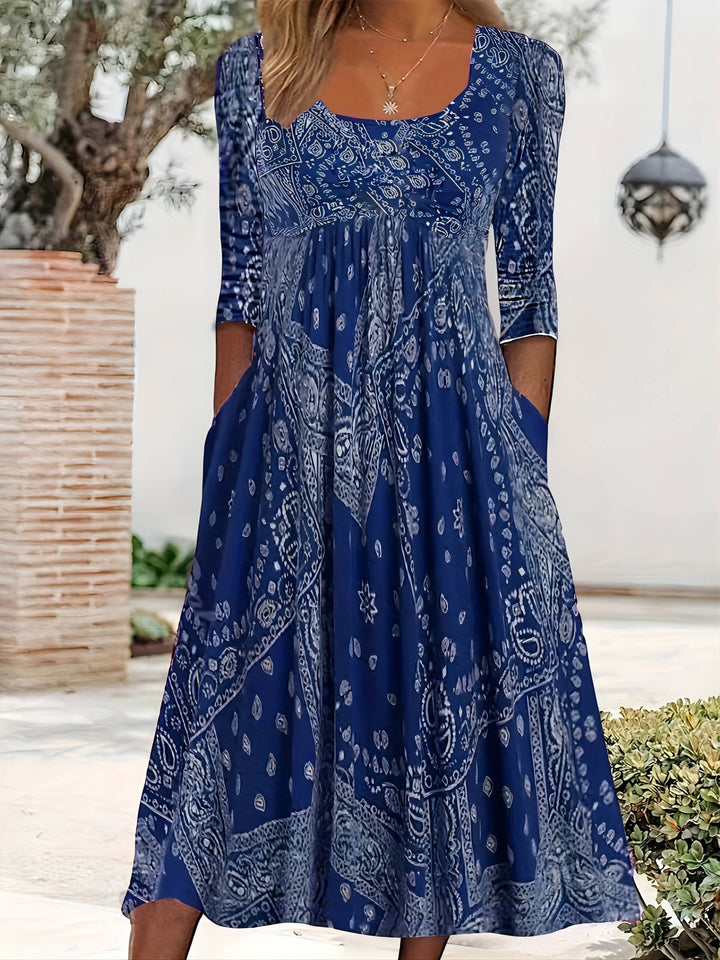 ELOWEN | Relaxed Long Sleeve Midi Dress