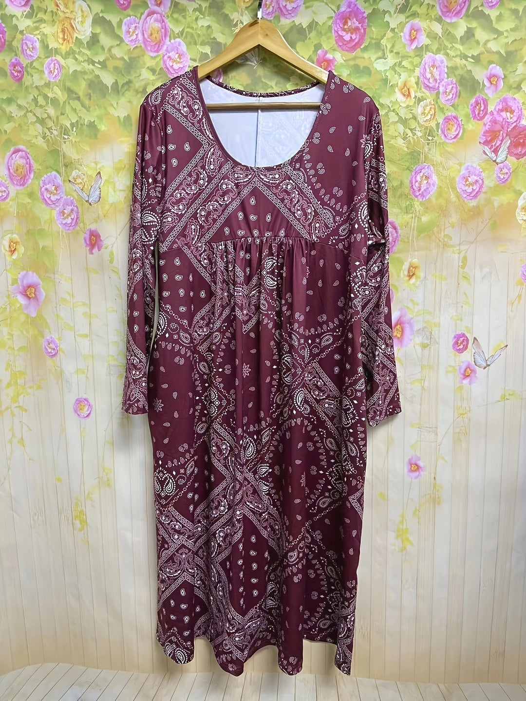 ELOWEN | Relaxed Long Sleeve Midi Dress