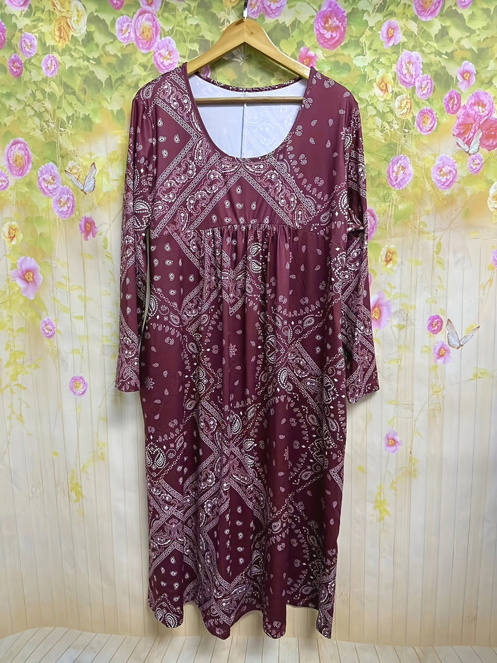 ELOWEN | Relaxed Long Sleeve Midi Dress