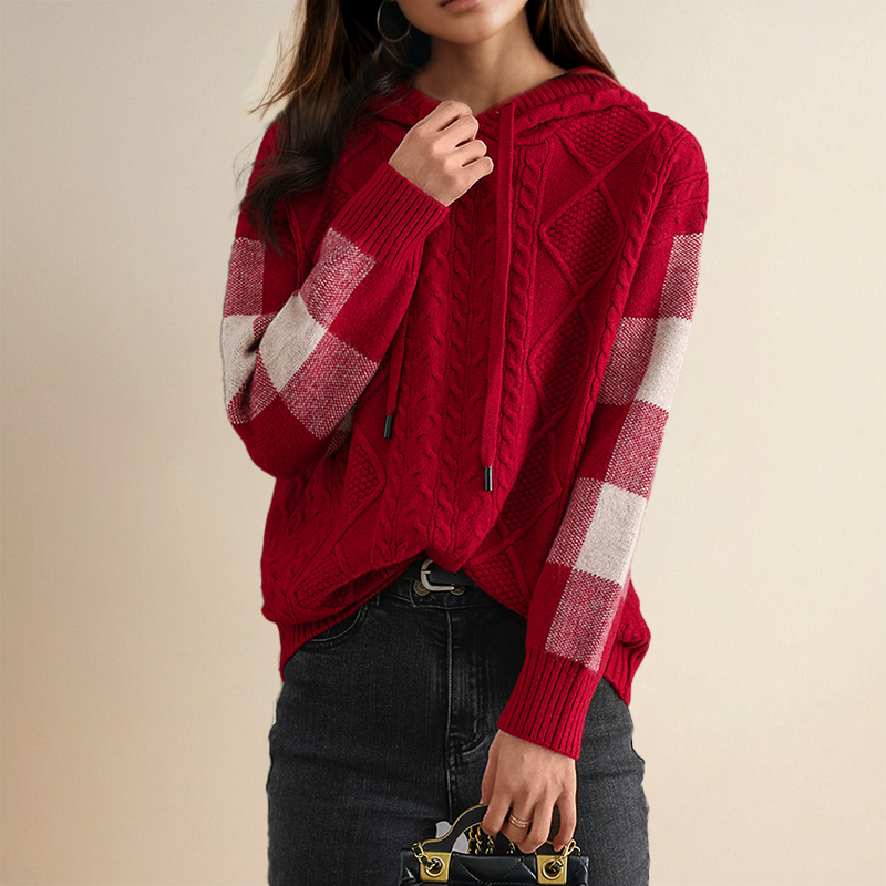 Emily | Braided Hooded Sweater