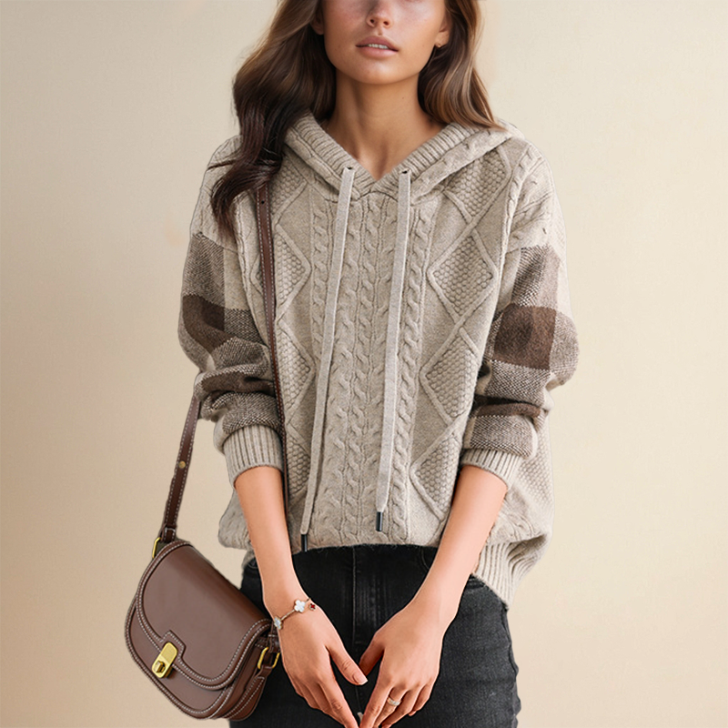 Emily | Braided Hooded Sweater