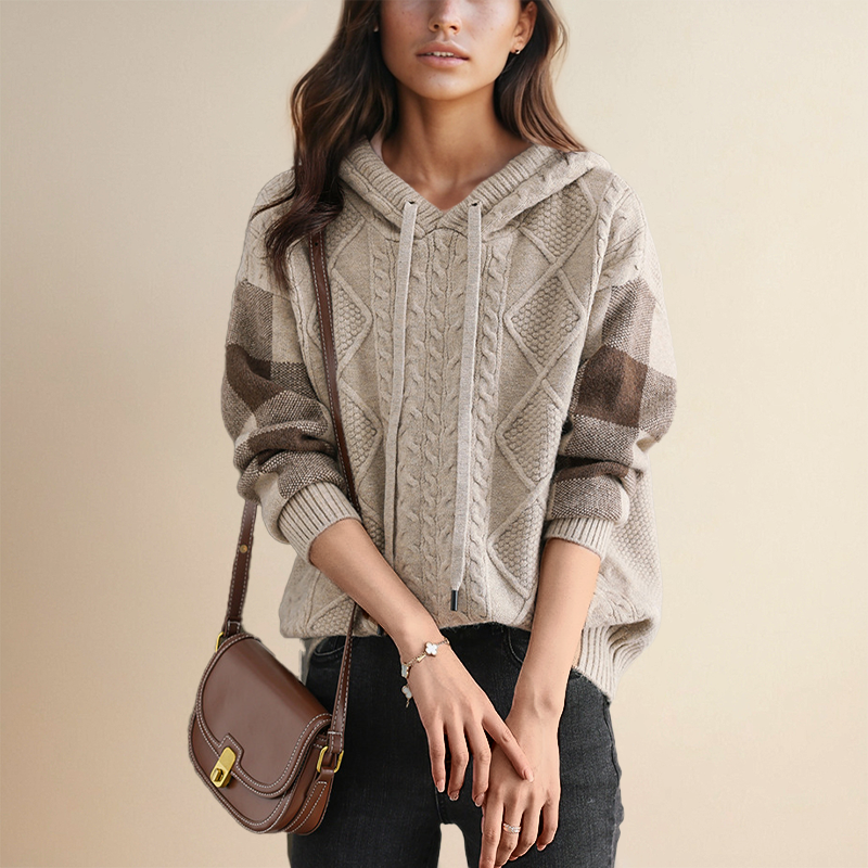 Emily | Braided Hooded Sweater