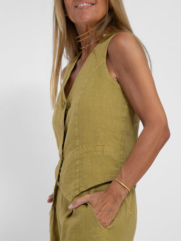 Aira - Button-Up Vest & Wide-Leg Trousers