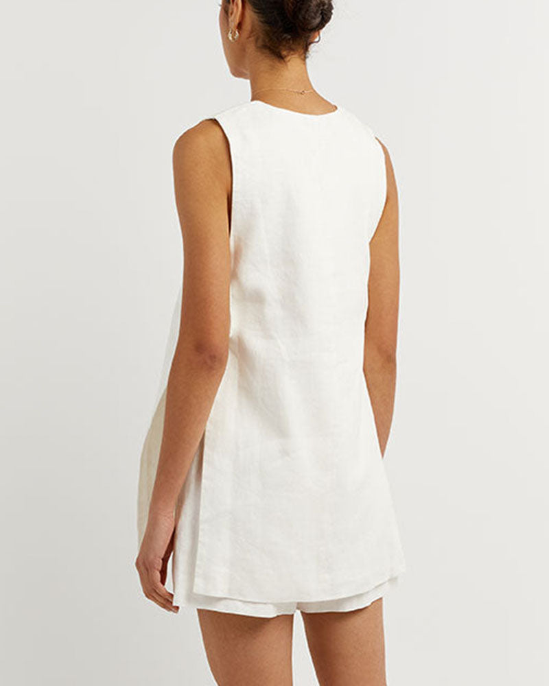 Fiona - Sleeveless Button-Up Ensemble