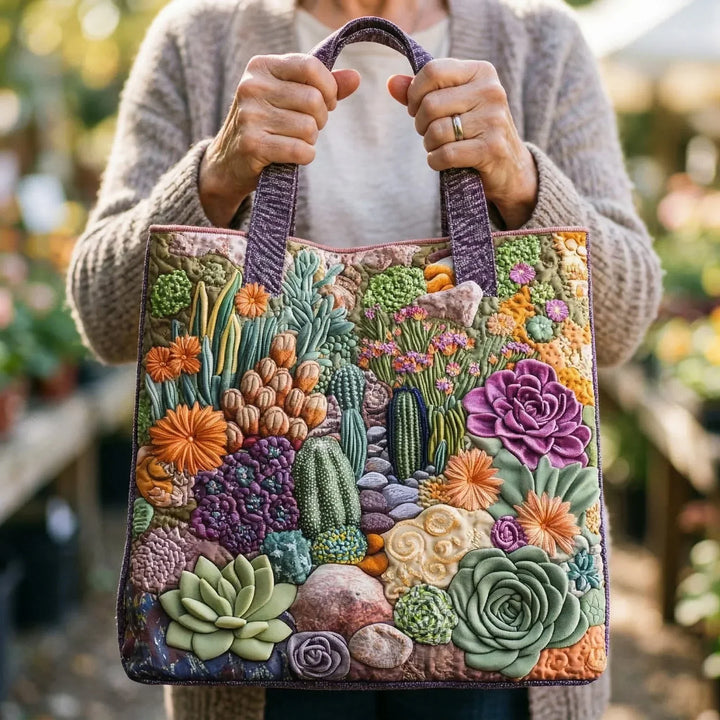 Handcrafted Succulent-Themed Bag