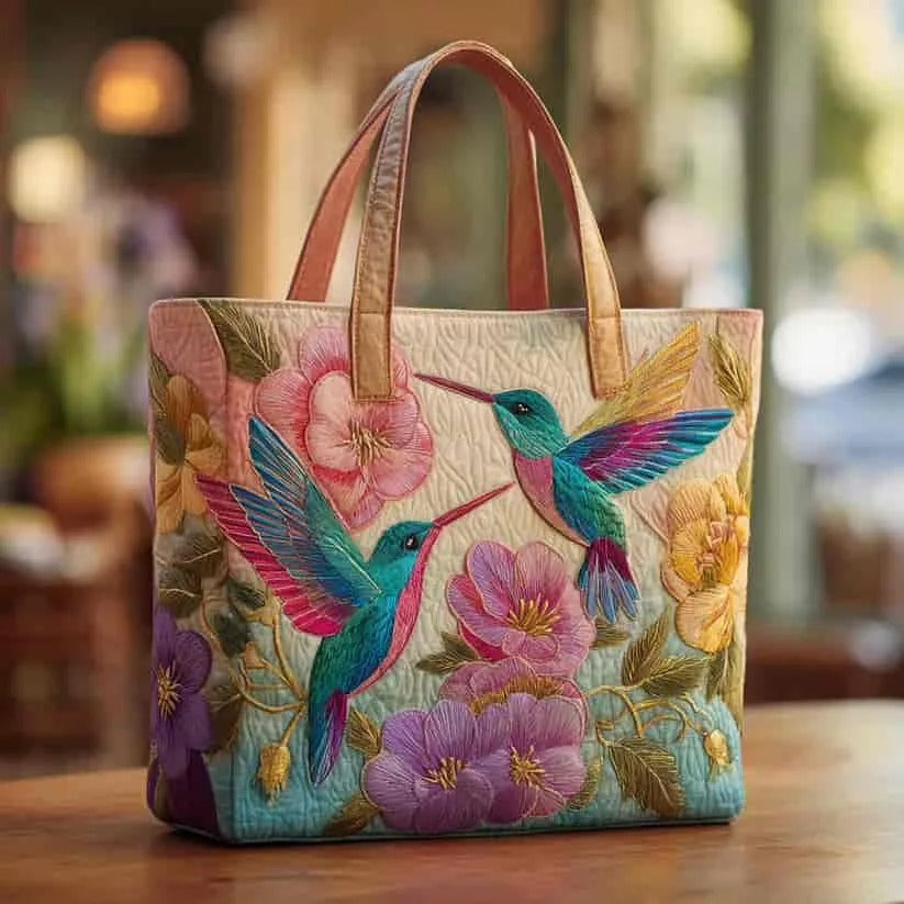 Artisan Bag - Hummingbird and Floral Design