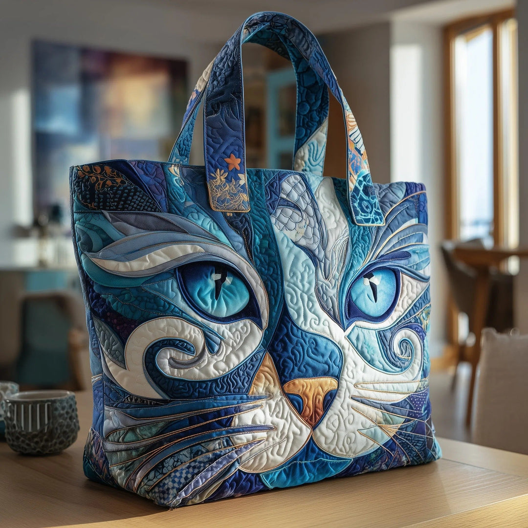 Handcrafted Blue Cat Bag