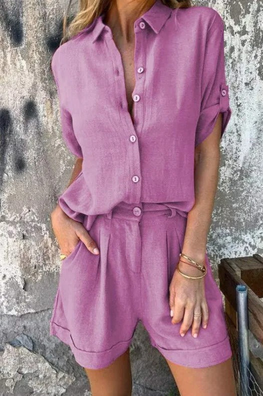 Melda - Casual Button-Up Ensemble