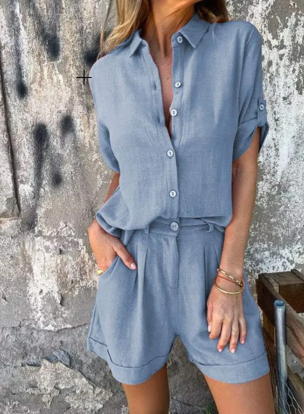 Melda - Casual Button-Up Ensemble